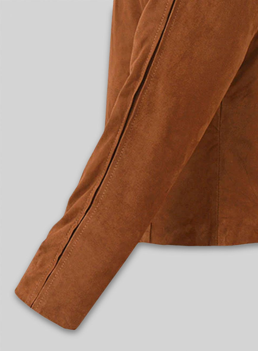 Soft Tan Brown Suede Daniel Craig Spectre Leather Jacket