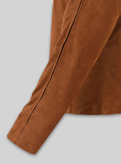 Soft Tan Brown Suede Daniel Craig Spectre Leather Jacket