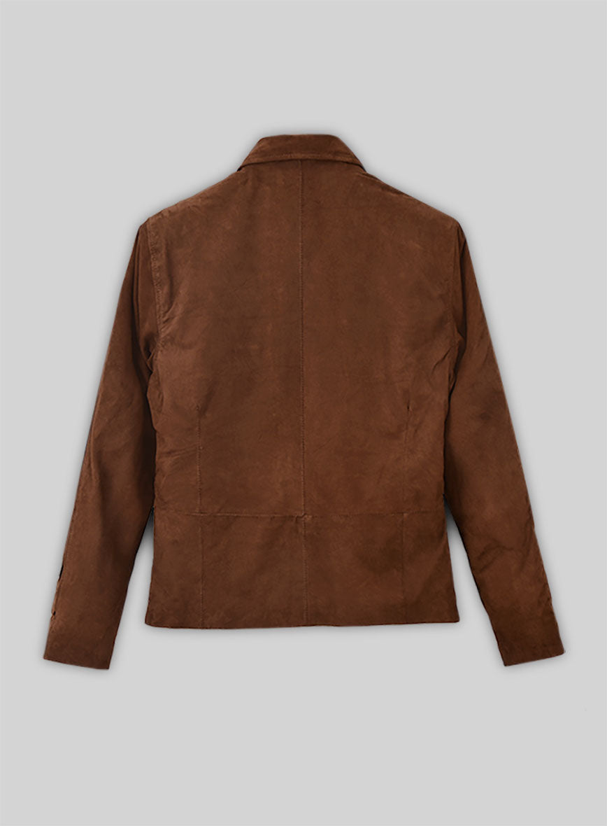 Soft Tan Brown Suede Daniel Craig Spectre Leather Jacket