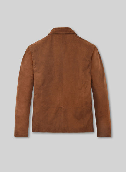 Soft Tan Brown Suede Daniel Craig Spectre Leather Jacket
