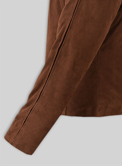 Soft Tan Brown Suede Daniel Craig Spectre Leather Jacket