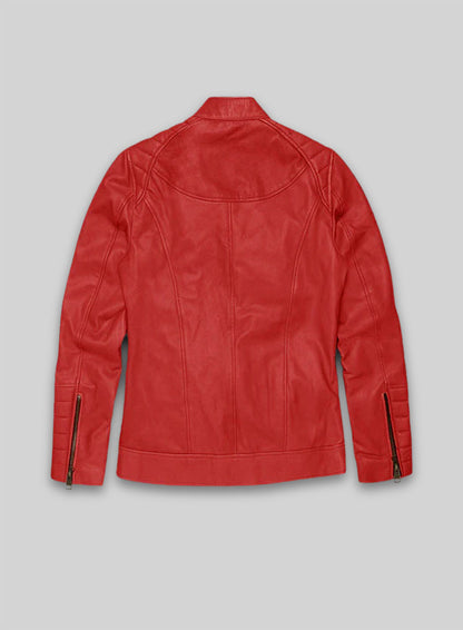 Soft Tango Red Ellie Leather Jacket