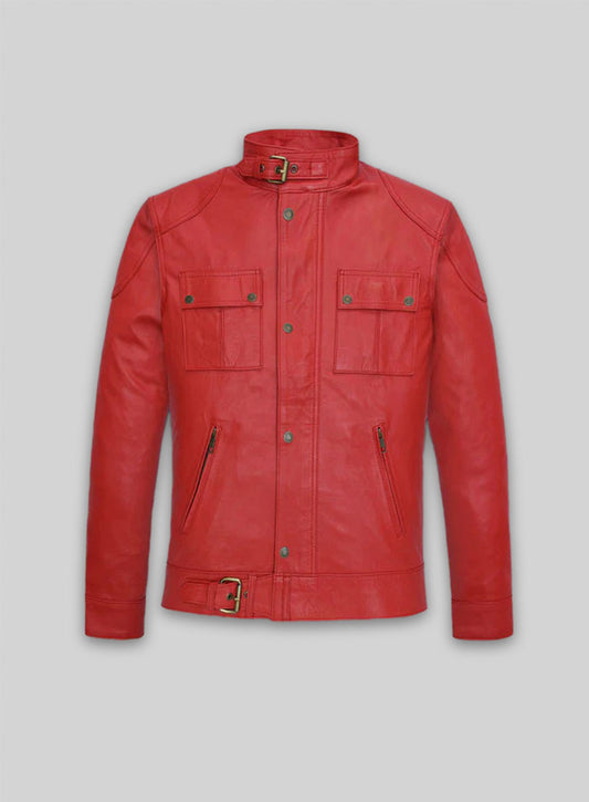 Soft Tango Red Washed & Wax The Expendables Lee Christmas Leather Jacket