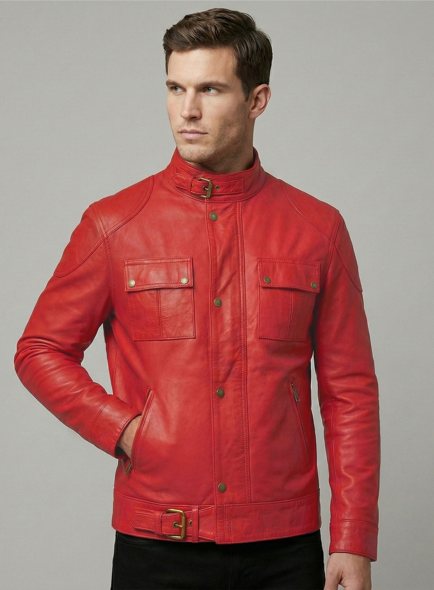Tango Red Washed & Wax The Expendables Lee Christmas Lambskin Leather Jacket