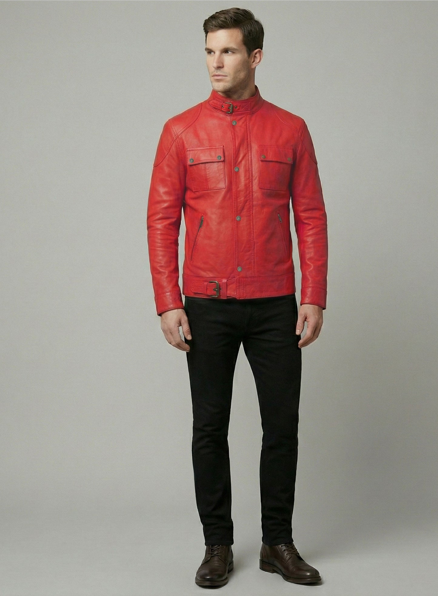 Tango Red Washed & Wax The Expendables Lee Christmas Lambskin Leather Jacket