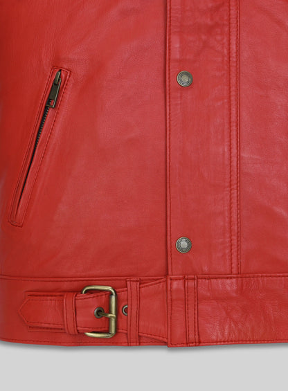 Tango Red Washed & Wax The Expendables Lee Christmas Lambskin Leather Jacket