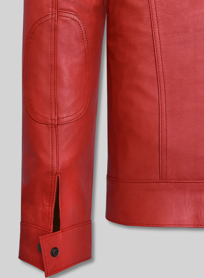 Tango Red Washed & Wax The Expendables Lee Christmas Lambskin Leather Jacket