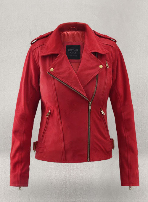 Soft Lava Red Suede Leather Jacket # 267 - LeatherCult