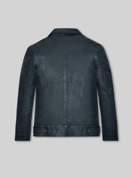 Soft Winsor Blue Lucas Bravo Emily In Paris Leather Jacket