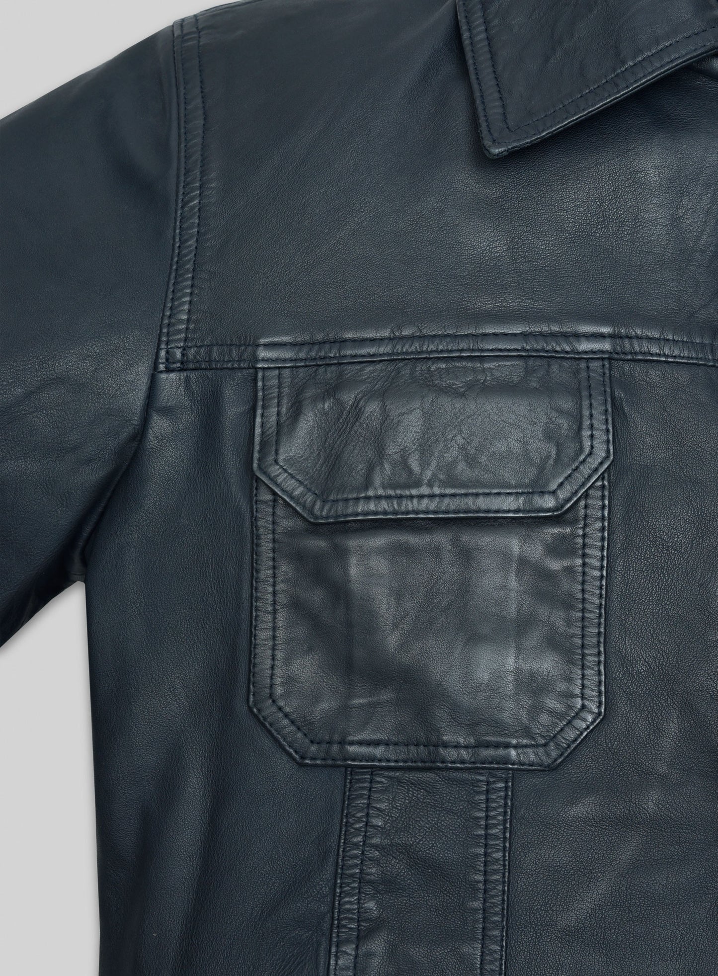 Soft Winsor Blue Lucas Bravo Emily In Paris Leather Jacket