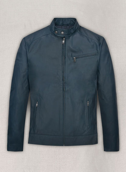 Soft Winsor Blue Michael Fassbender Leather Jacket - LeatherCult
