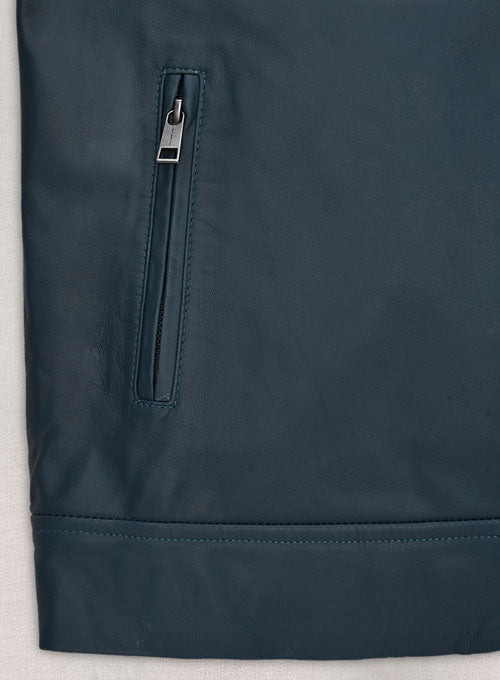 Soft Winsor Blue Michael Fassbender Leather Jacket - LeatherCult