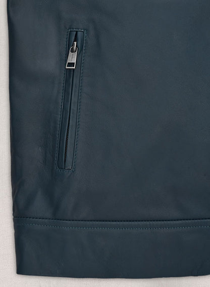 Soft Winsor Blue Michael Fassbender Leather Jacket - LeatherCult