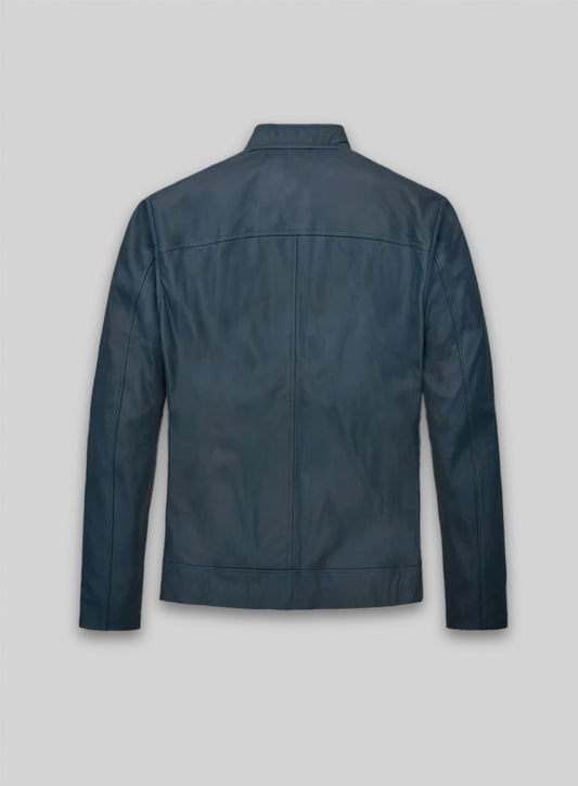 Soft Winsor Blue Michael Fassbender Leather Jacket