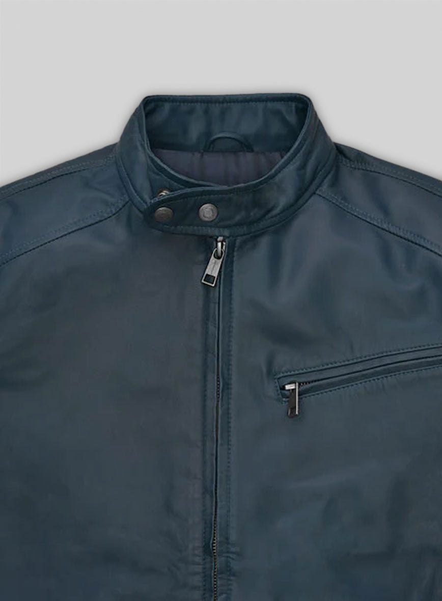Soft Winsor Blue Michael Fassbender Leather Jacket
