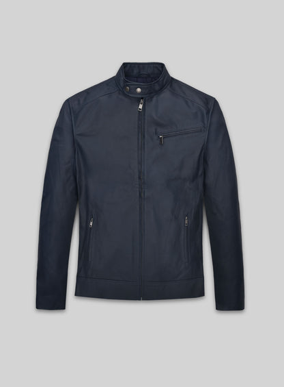Soft Winsor Blue Michael Fassbender Leather Jacket - XL