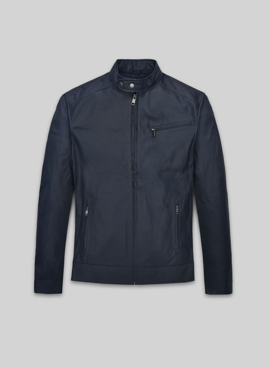 Soft Winsor Blue Michael Fassbender Leather Jacket - XL