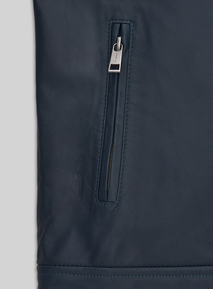 Soft Winsor Blue Michael Fassbender Leather Jacket