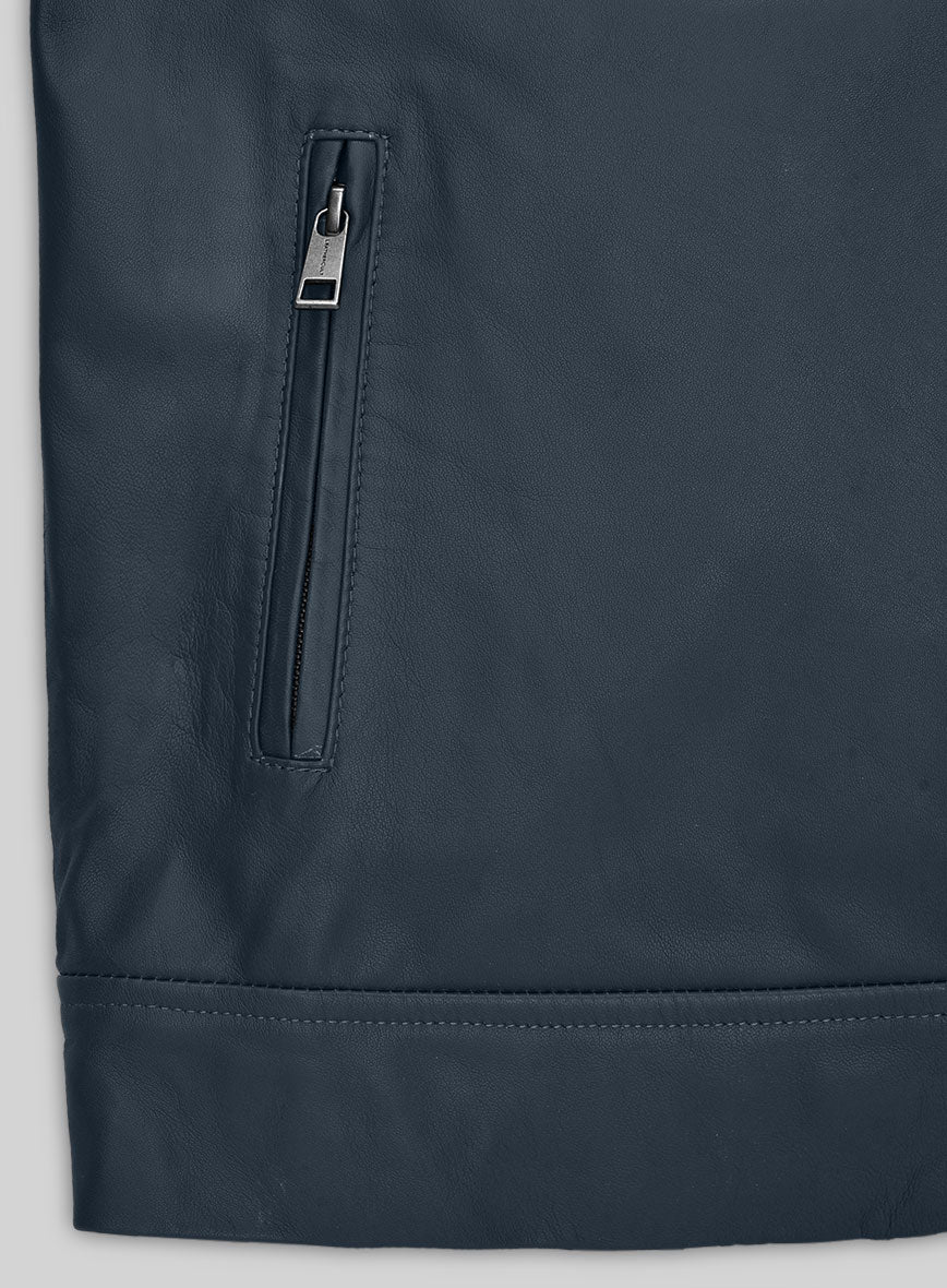 Soft Winsor Blue Michael Fassbender Leather Jacket