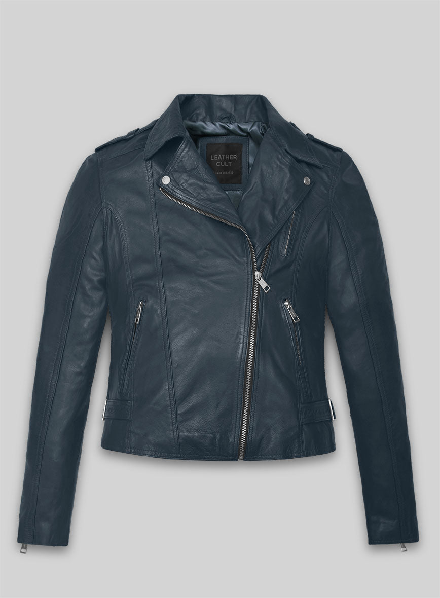 Soft Winsor Blue Washed & Wax Leather Jacket # 267