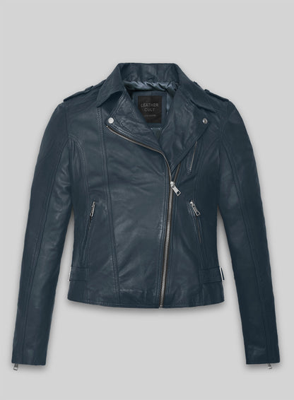 Soft Winsor Blue Washed & Wax Leather Jacket # 267