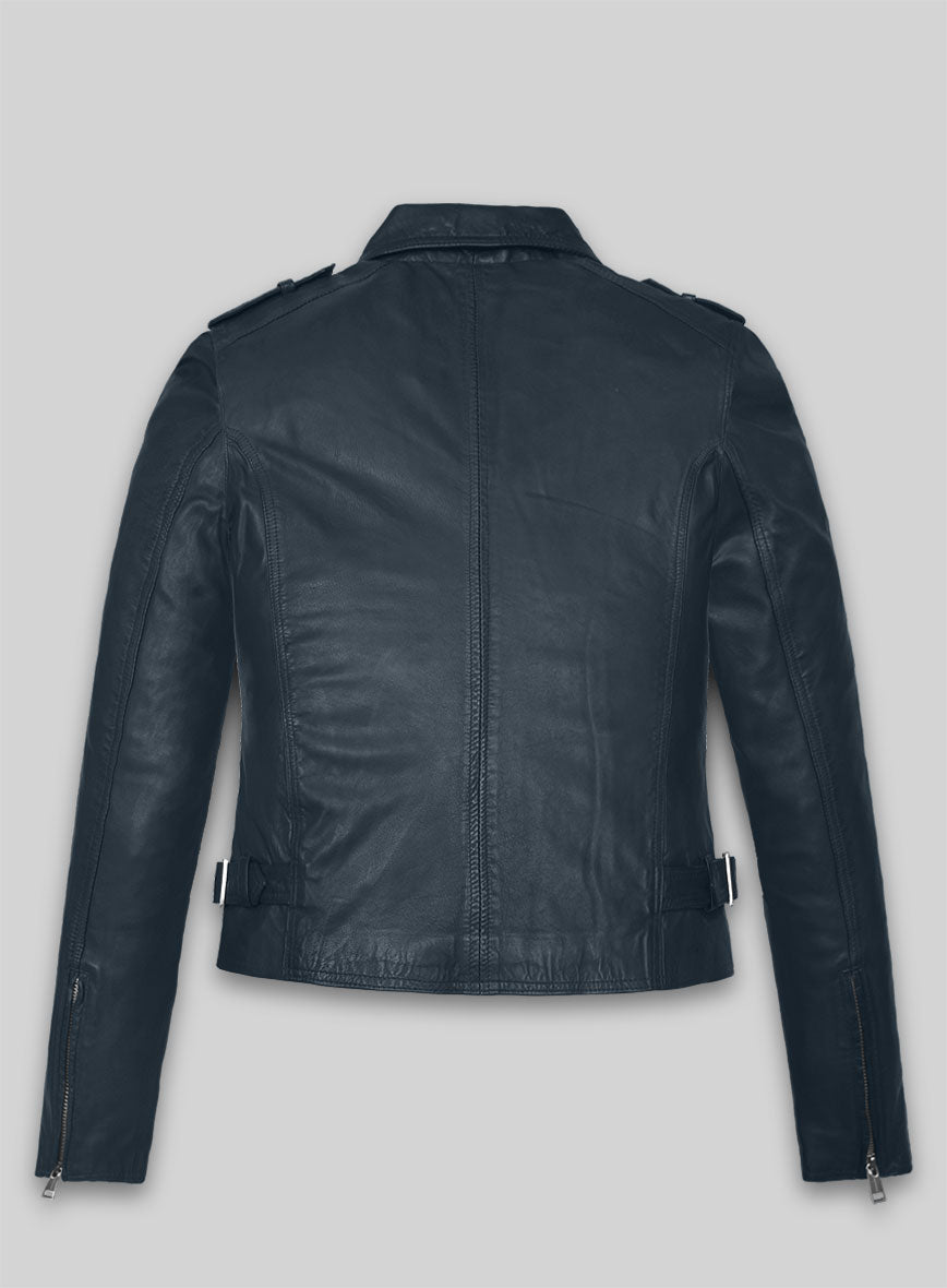 Soft Winsor Blue Washed & Wax Leather Jacket # 267