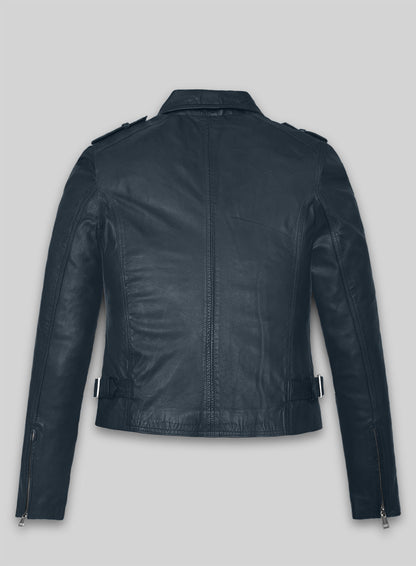 Soft Winsor Blue Washed & Wax Leather Jacket # 267