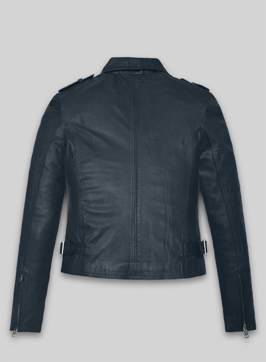 Soft Winsor Blue Washed & Wax Leather Jacket # 267