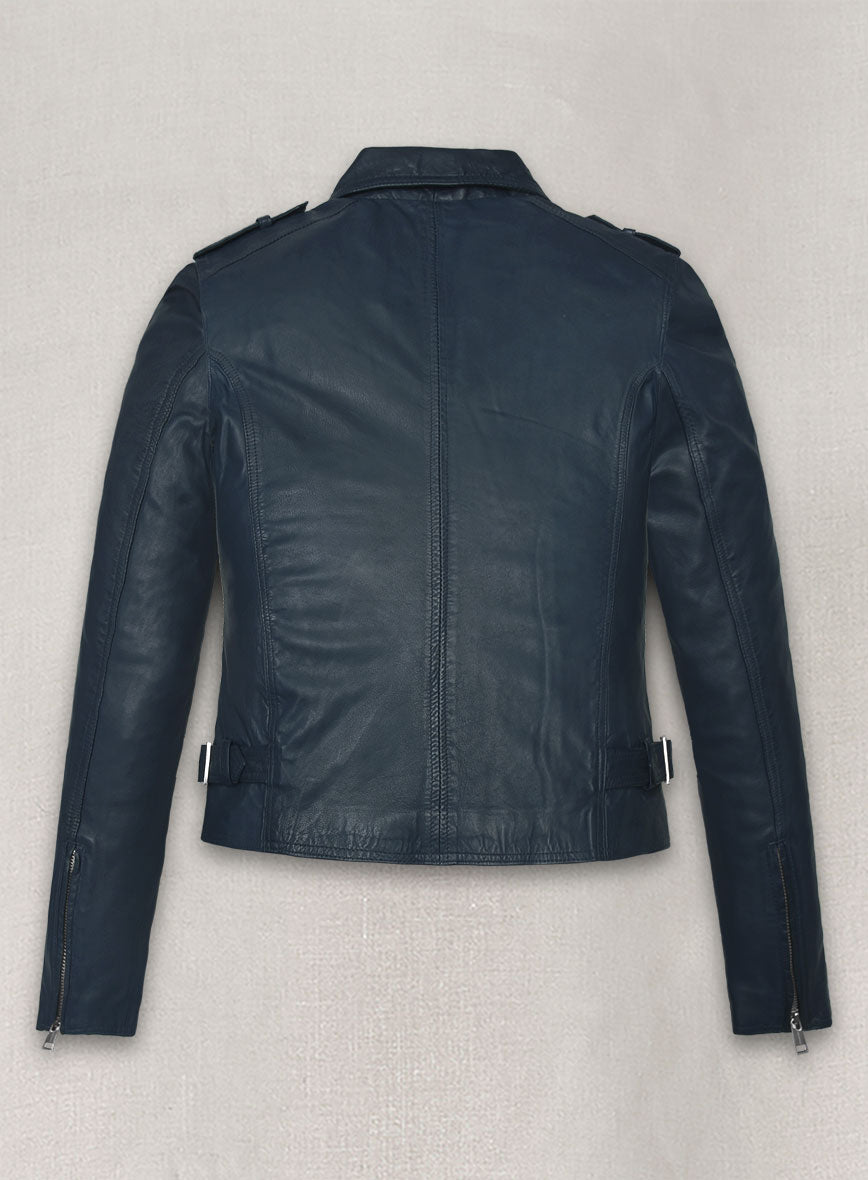 Soft Winsor Blue Washed & Wax Leather Jacket # 267 - LeatherCult