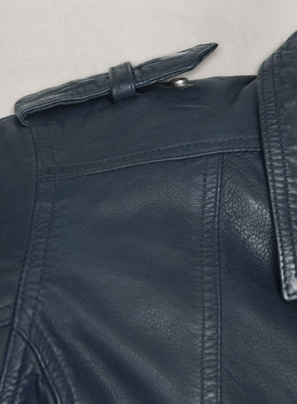 Soft Winsor Blue Washed & Wax Leather Jacket # 267 - LeatherCult