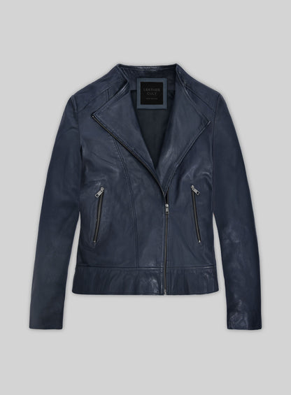 Soft Winsor Blue Washed & Wax Leather Jacket # 237