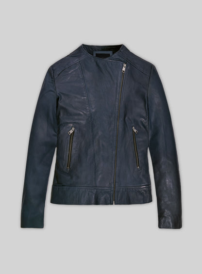 Soft Winsor Blue Washed & Wax Leather Jacket # 237