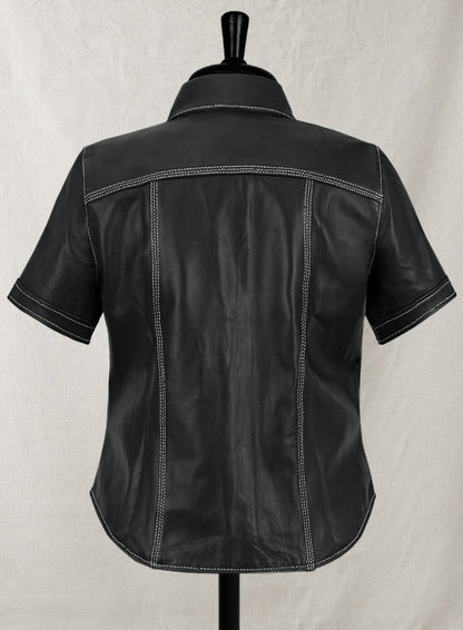 Sophie Turner Leather Shirt - LeatherCult