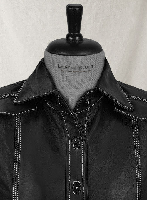 Sophie Turner Leather Shirt - LeatherCult