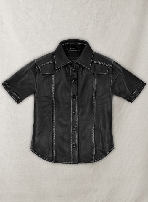 Sophie Turner Leather Shirt - LeatherCult