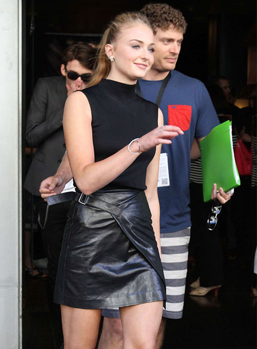 Sophie Turner Leather Skirt #1 - LeatherCult