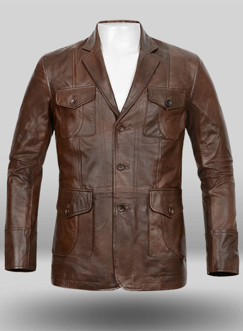 Spanish Brown Leather Blazer - #716 - LeatherCult