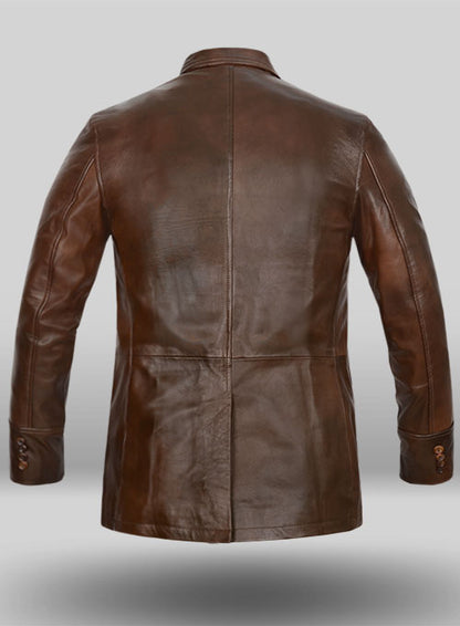 Spanish Brown Leather Blazer - #716 - LeatherCult