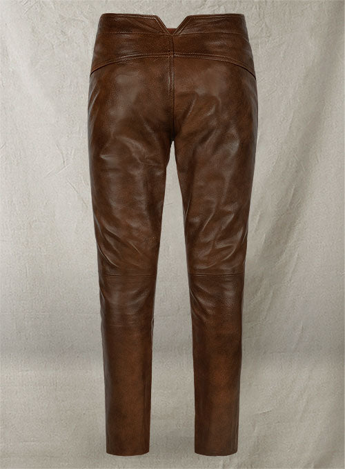 Spanish Brown Jim Morrison Leather Pants - LeatherCult
