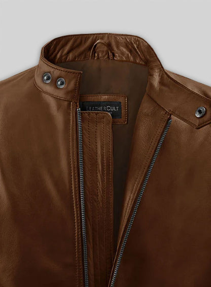 Spanish Brown Michael Fassbender Leather Jacket #2