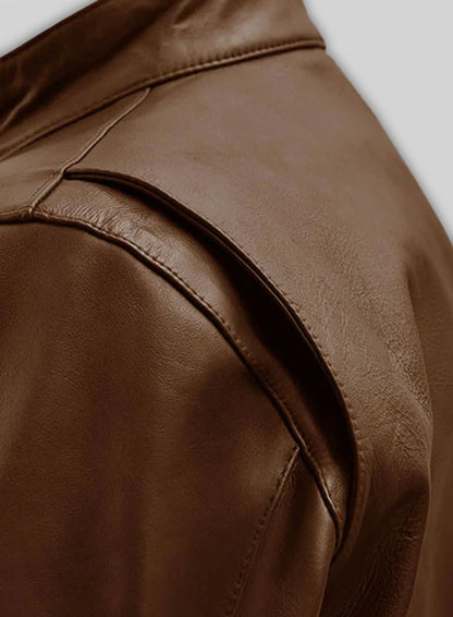 Spanish Brown Michael Fassbender Leather Jacket #2