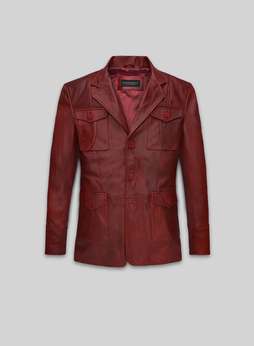 Spanish Red Leather Blazer - #716