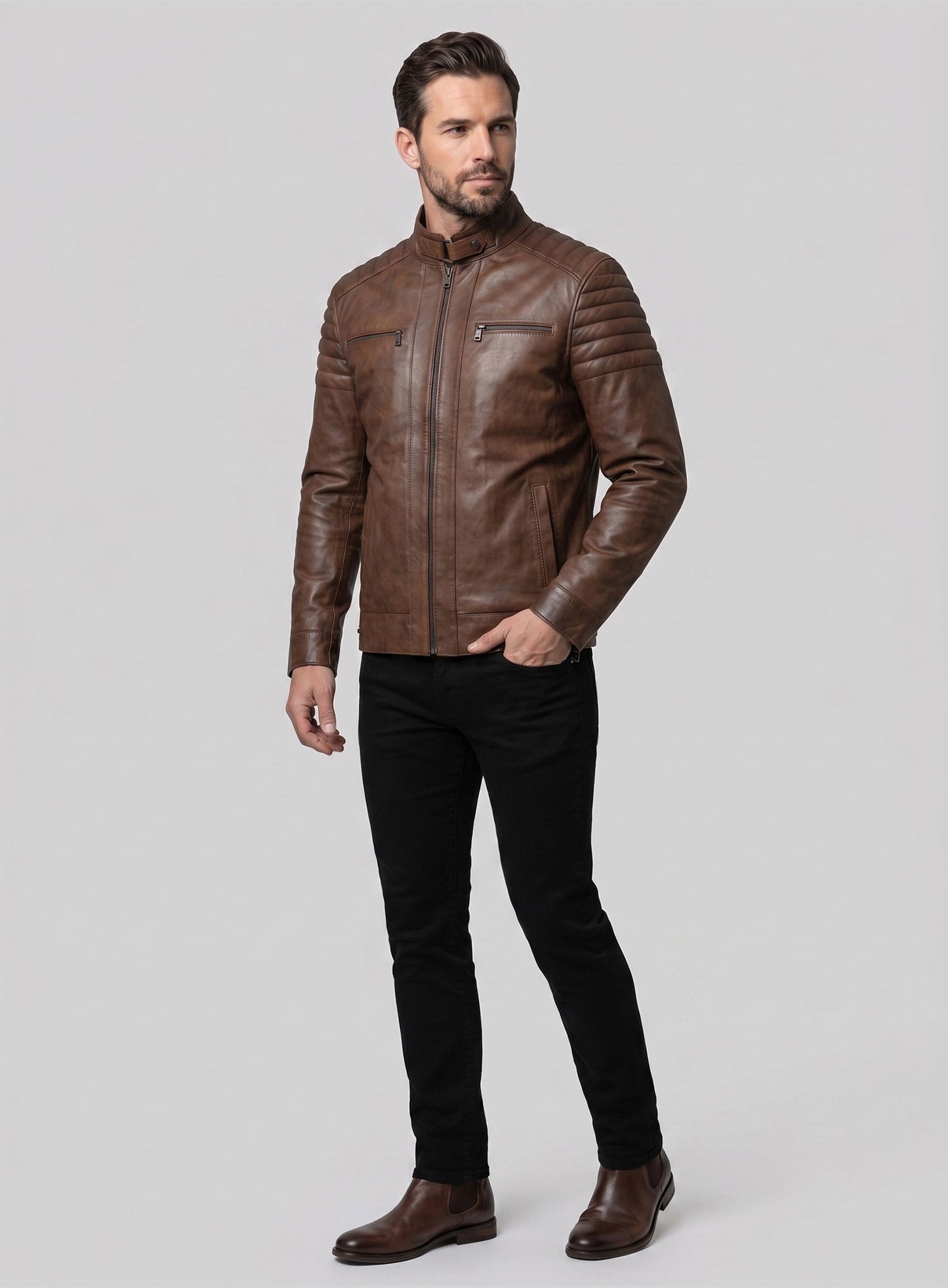 Spanish Brown Andrew Tate Leather Jacket