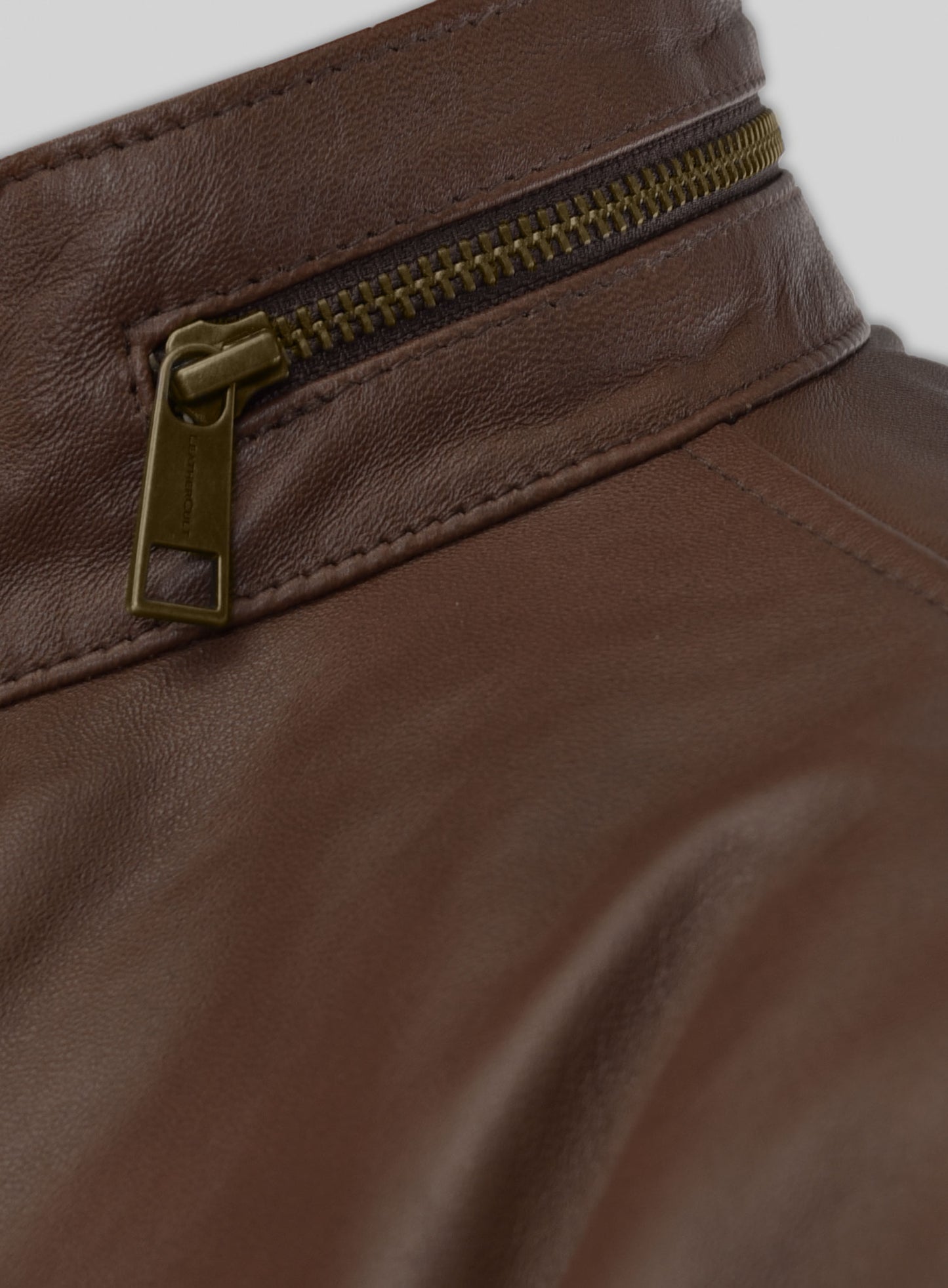 Spanish Brown Military M-65 Leather Jacket