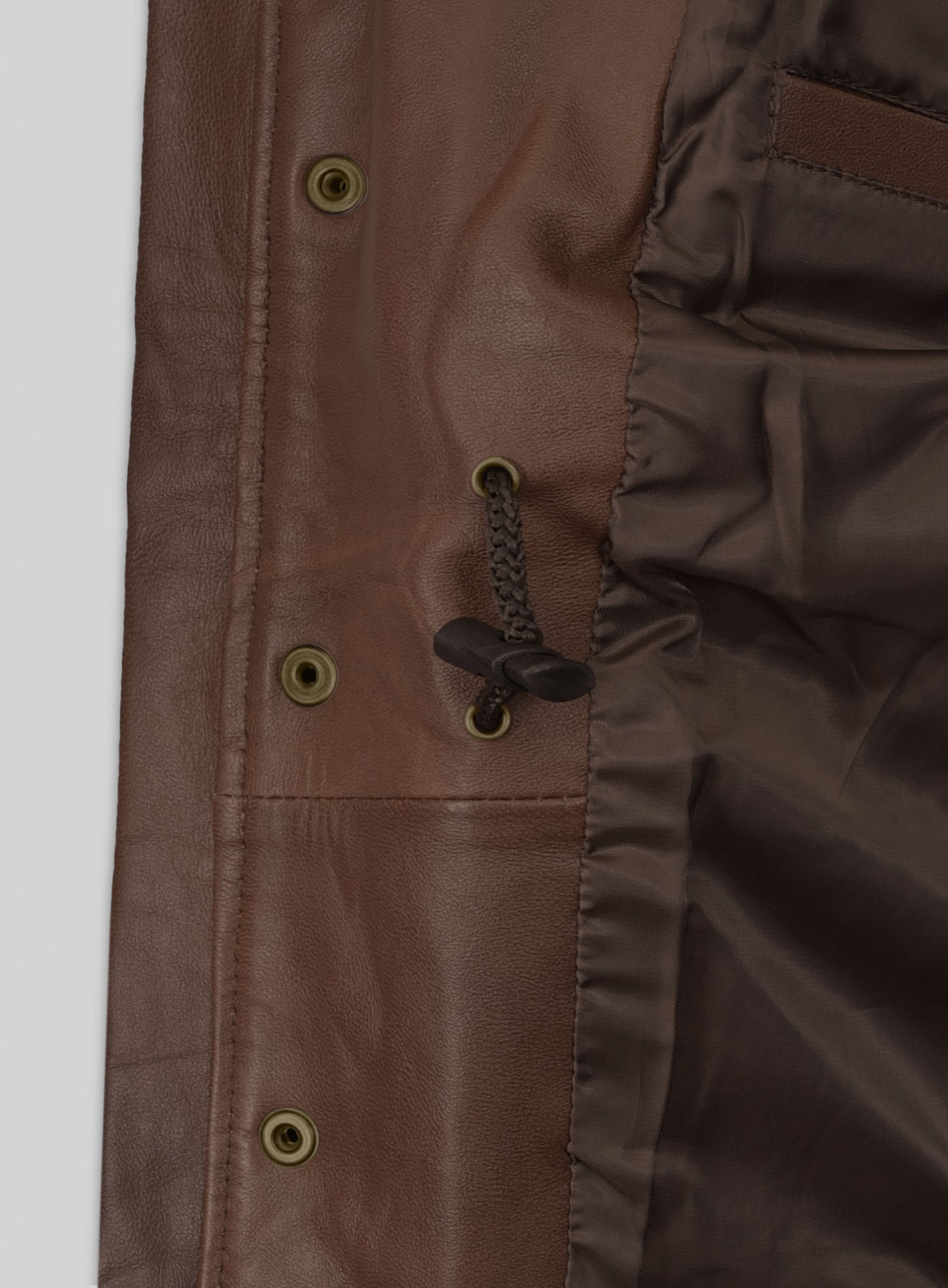 Spanish Brown Military M-65 Leather Jacket