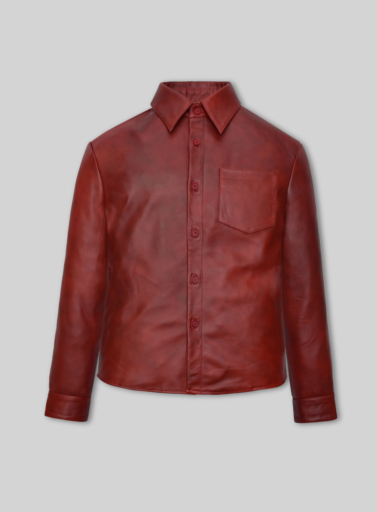 Spanish Red Classic Leather Shirt
