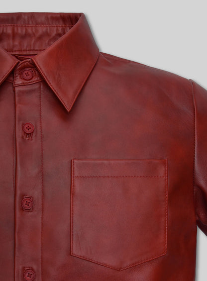 Spanish Red Classic Leather Shirt