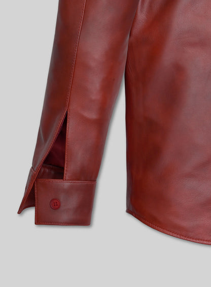 Spanish Red Classic Leather Shirt