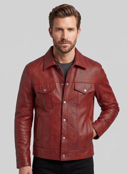 Spanish Red Leather Jacket #135