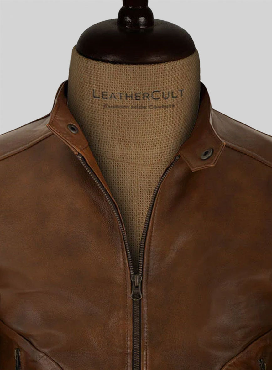 Spanish Brown Ryan Reynolds Blade Trinity Leather Jacket
